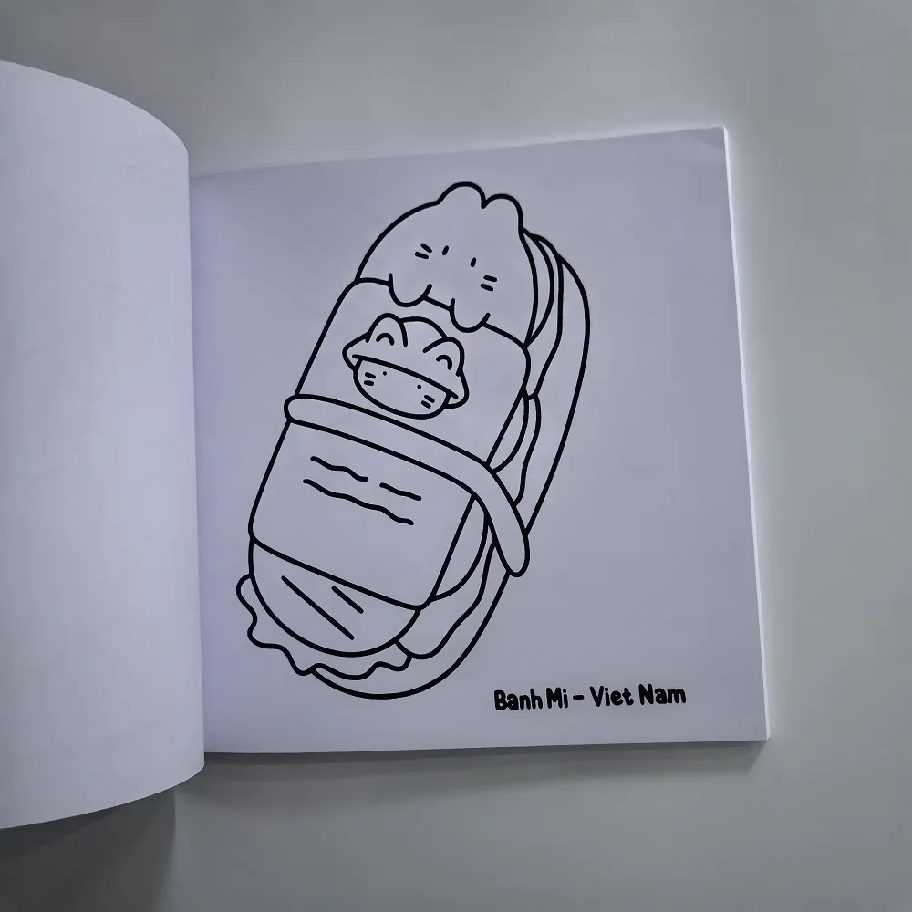 Asian Food Easy-bold Coloring Book for Adults Cute Drawing Book Perfect Gift for Christmas Party and Birthday