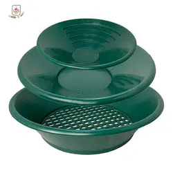 10/14/15 inch Washing Gold Panning Machine Screen Mining Screen Metal Detection Tools Sieve Gold Pan Green Plastic Bowl