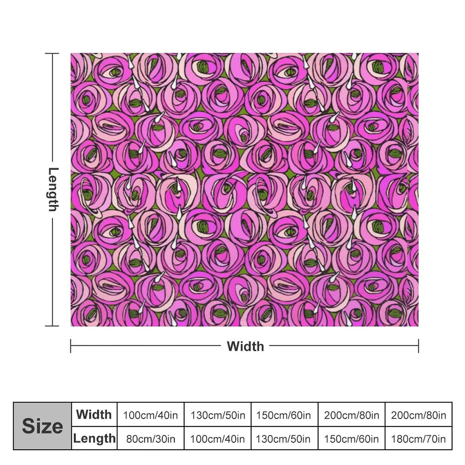 Charles Rennie Mackintosh flowers design, pink, white Throw Blanket Stuffeds Summer Beddings Plush Blankets