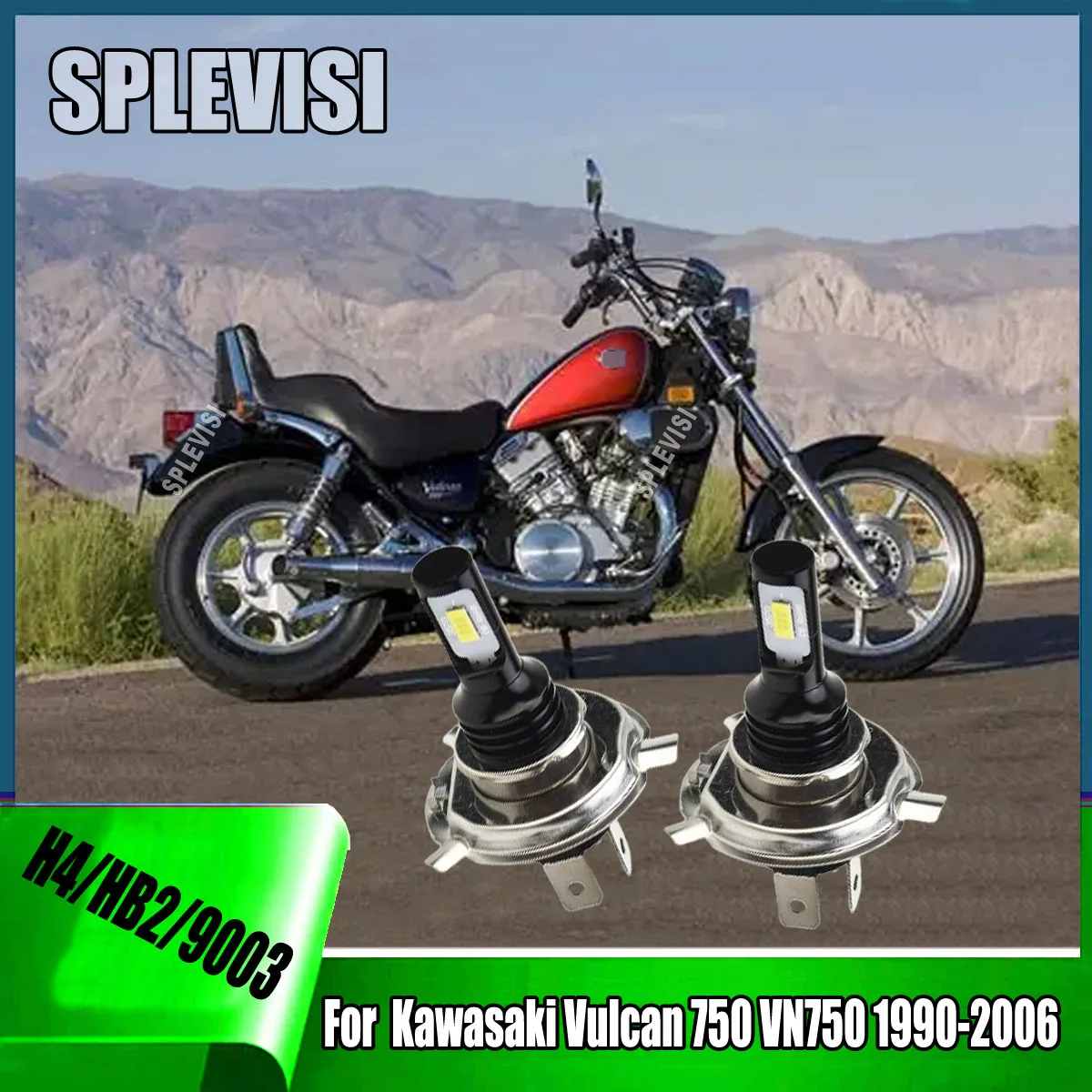 

HB2 H4 LED Whtie Headlight - focused but not endangering other drivers For Kawasaki Vulcan 750 VN750 1990 1991 1992 1993-2006