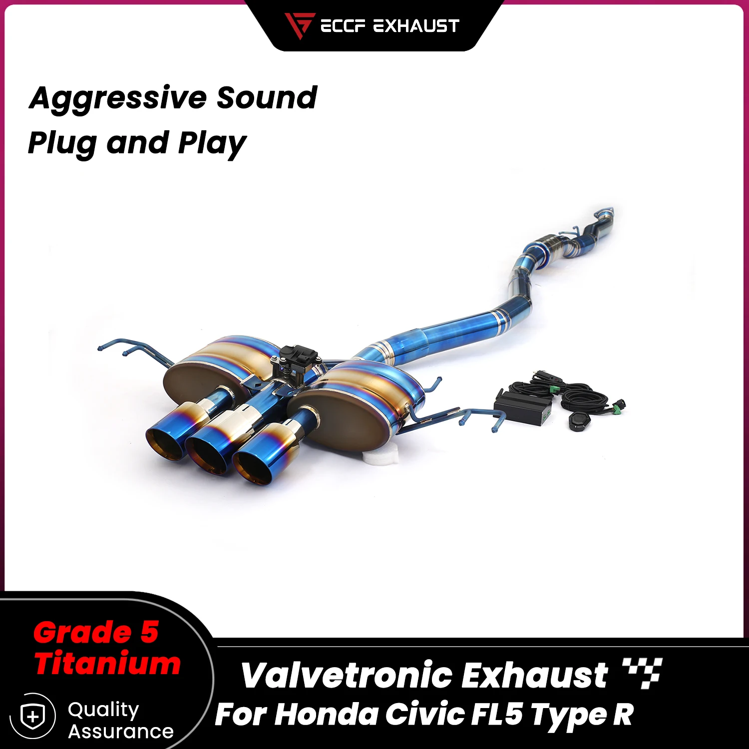 

Sporty Titanium Valvetronic Exhaust Catback Exhaust For Honda Civic FL5 Type R Aggressive Exhaust Sound Performance Upgrade