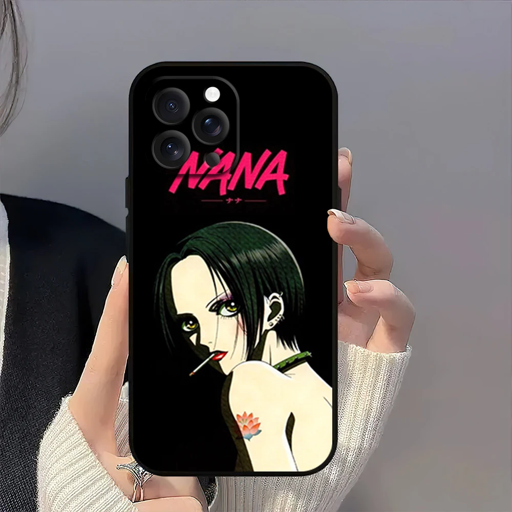 Anime N-Nana O-Osaki Comic Cool Phone Case for iPhone 12 11 14 15 13 16 Max Plus Pro Black Soft Silicone Cover