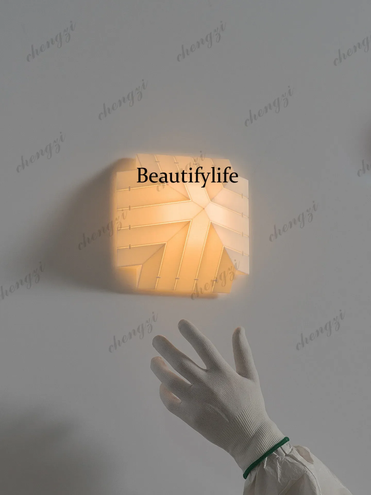 M138 Creative geometric wall lamp simple bedroom bedside lamp Nordic wabi wind living room background wall aisle