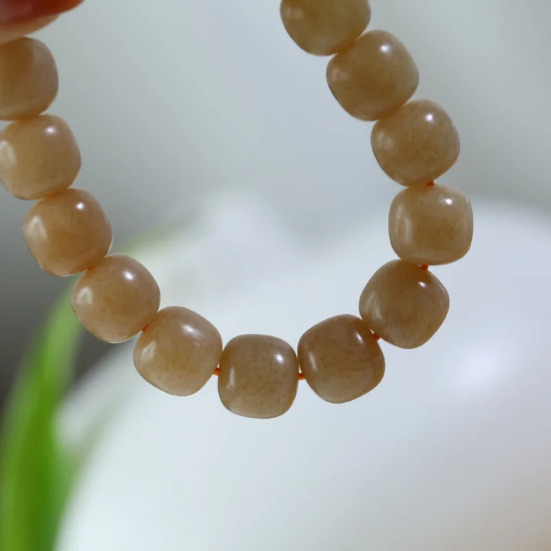 Materials Qiemo Sugar Full Color Old-Styled Bead Bracelet Men and Women Send Certificate Hetian Jade