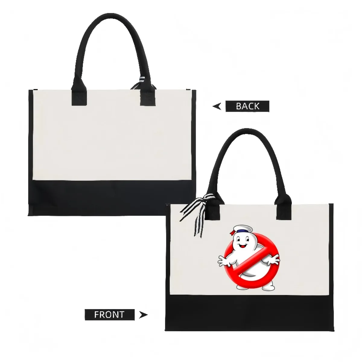 البقاء Puft الخطمي رجل busters فيلم 2026 جديد وصول موضة عملية واسعة قابلة لإعادة الاستخدام حمل حقيبة نمط طباعة 2 لهجة H