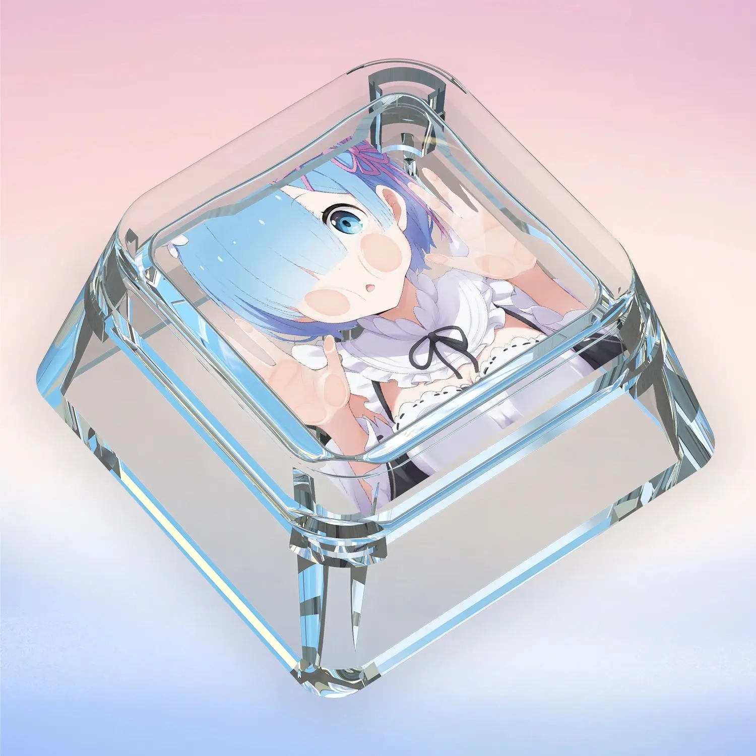 New Cartoon Rem Mechanical Keyboard Personalized Keycaps Cross Axis Body Rem Keyboard Cap Transparent Keycaps Anime Gift Toy