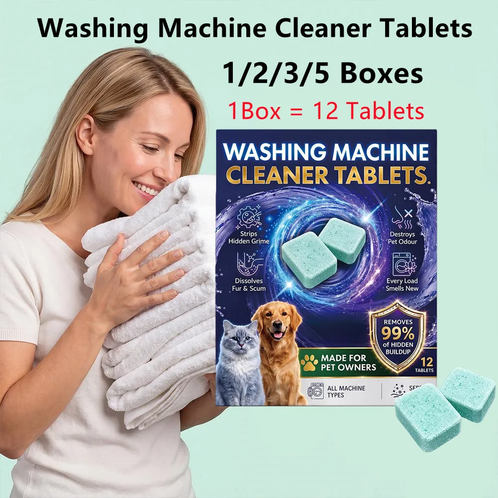 1-5Boxes Washing Machine Cleaner Tablet Animal Hair Remover Universal Laundry Care Fresh Cleansing Agent for Multiple Models