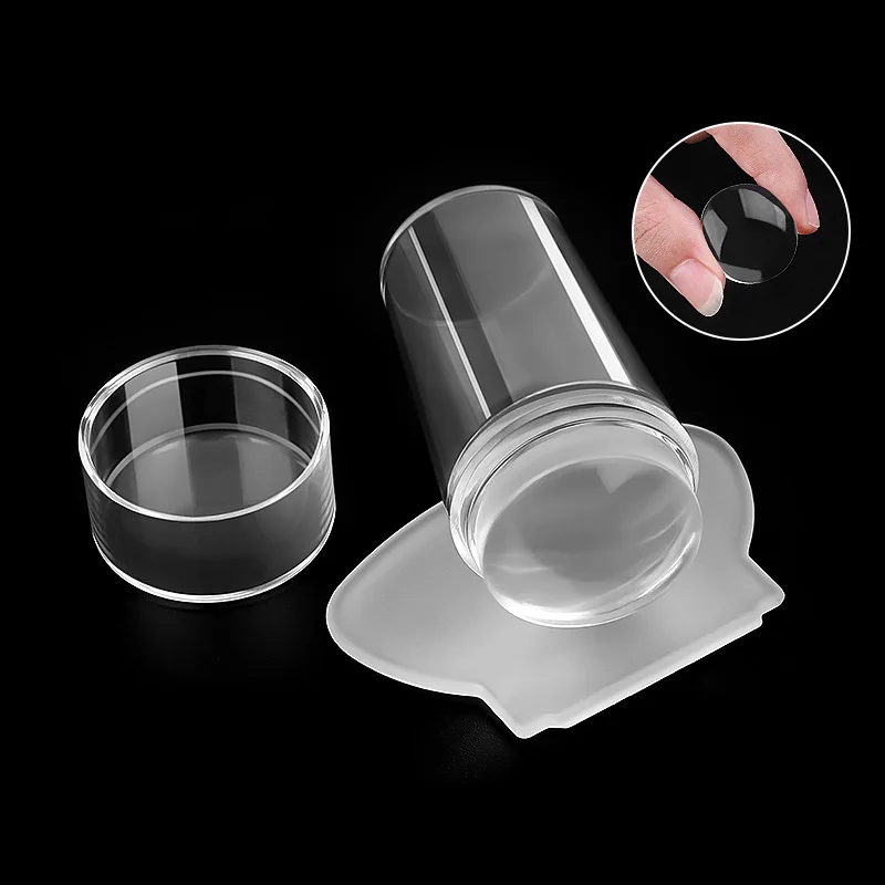 Silicone Transparent Nail Art Stamping Kit French For Manicure Plate Stamp Polish Stencil Template Seal Stamper Scraper