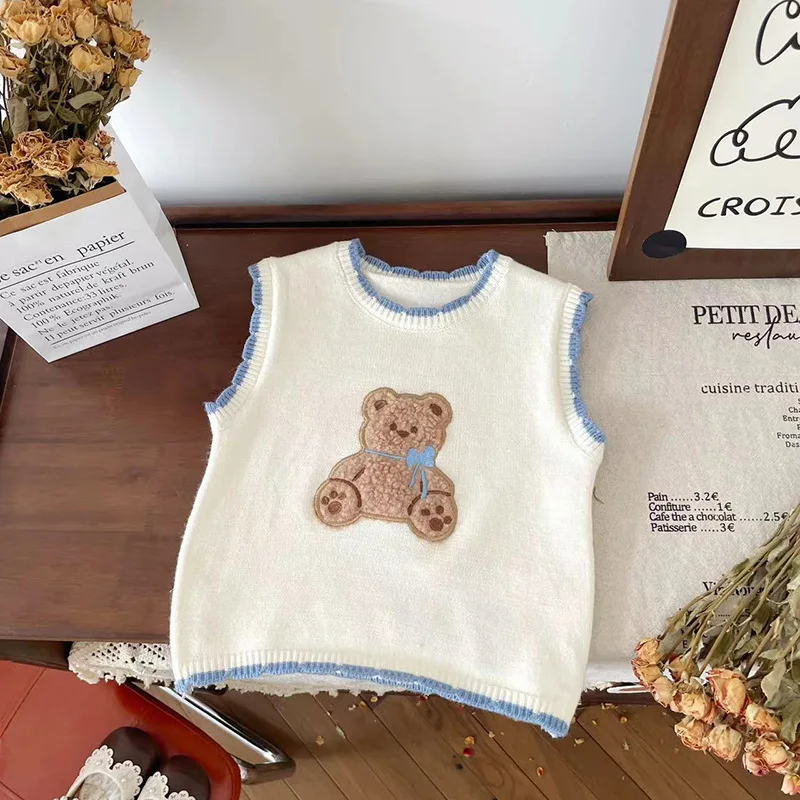 

Spot GoodsQW1175Coat+QY1174Vest Spring and Autumn New Children's Sweater