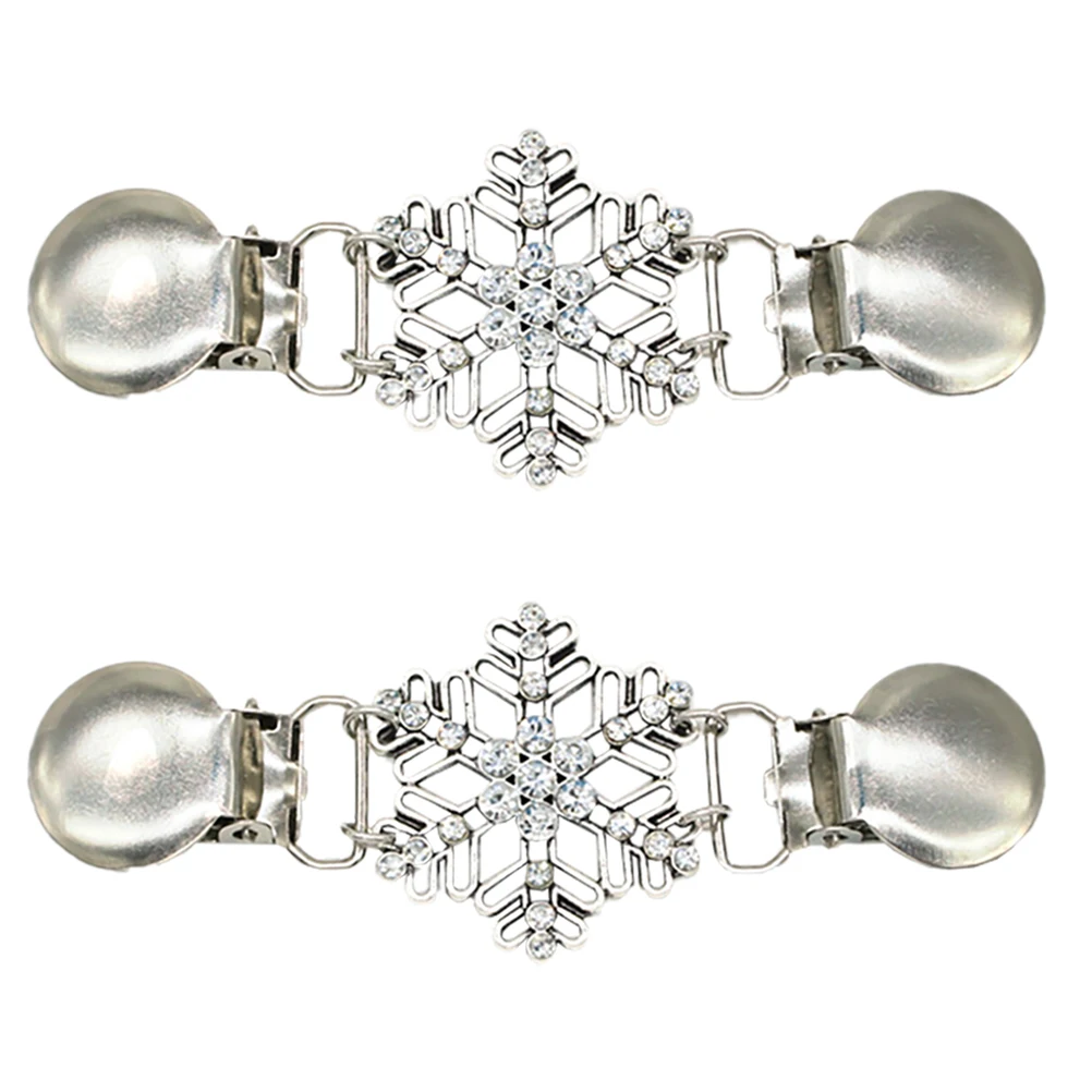 

2Pcs Elegant Snowflake Brooch Alloy Chest Pin Breast Pin Clothes Decoration Wedding Birthday Gift Brooch Ornament for Women