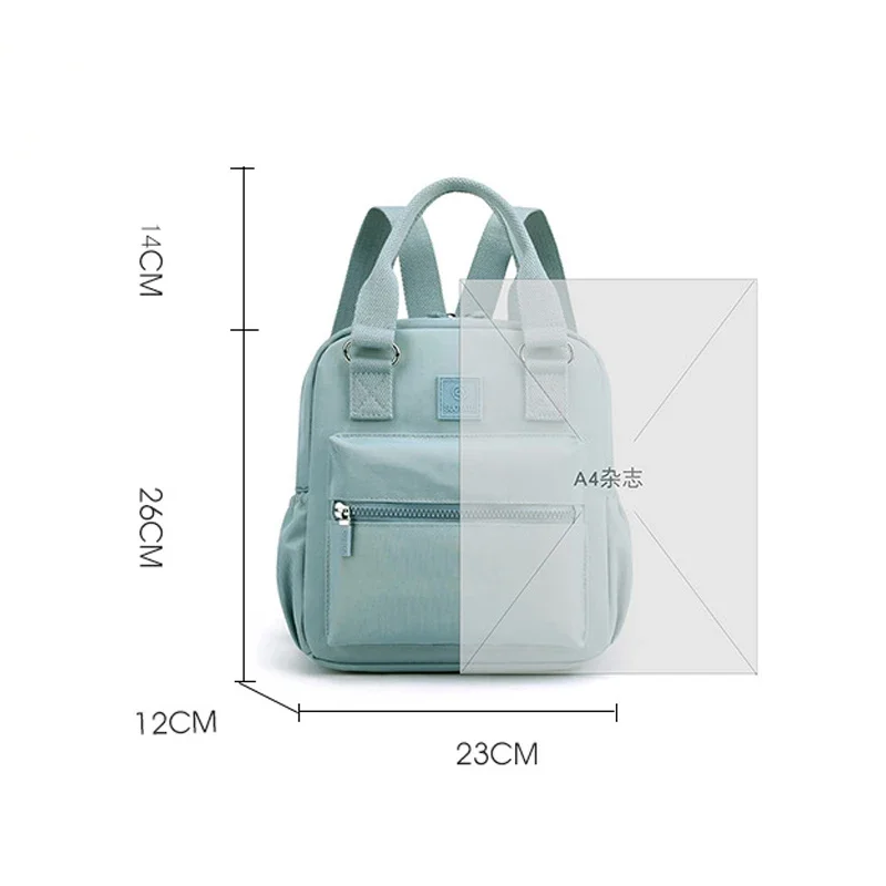 Women Top-Handle Bags 2024 New Korean Style Waterproof Nylon Female Backpacks Fashion Literary Travel Small Back Pack for Girls