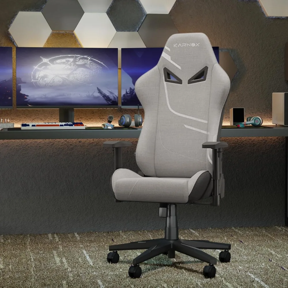 

Ergonomic Fabric Gaming Chair, Adjustable Swivel Fabric Office Chair, Youth Gaming Chair with Headrest and Lumbar Support