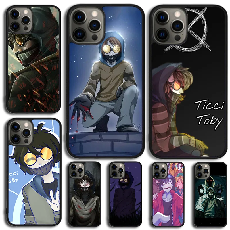 Creepypasta Ticci lettore di oggetti Celular custodie per cellulari per iPhone 16 15 14 12 13 mini 11 Pro MAX 6 7 8 Plus SE2020 Coque