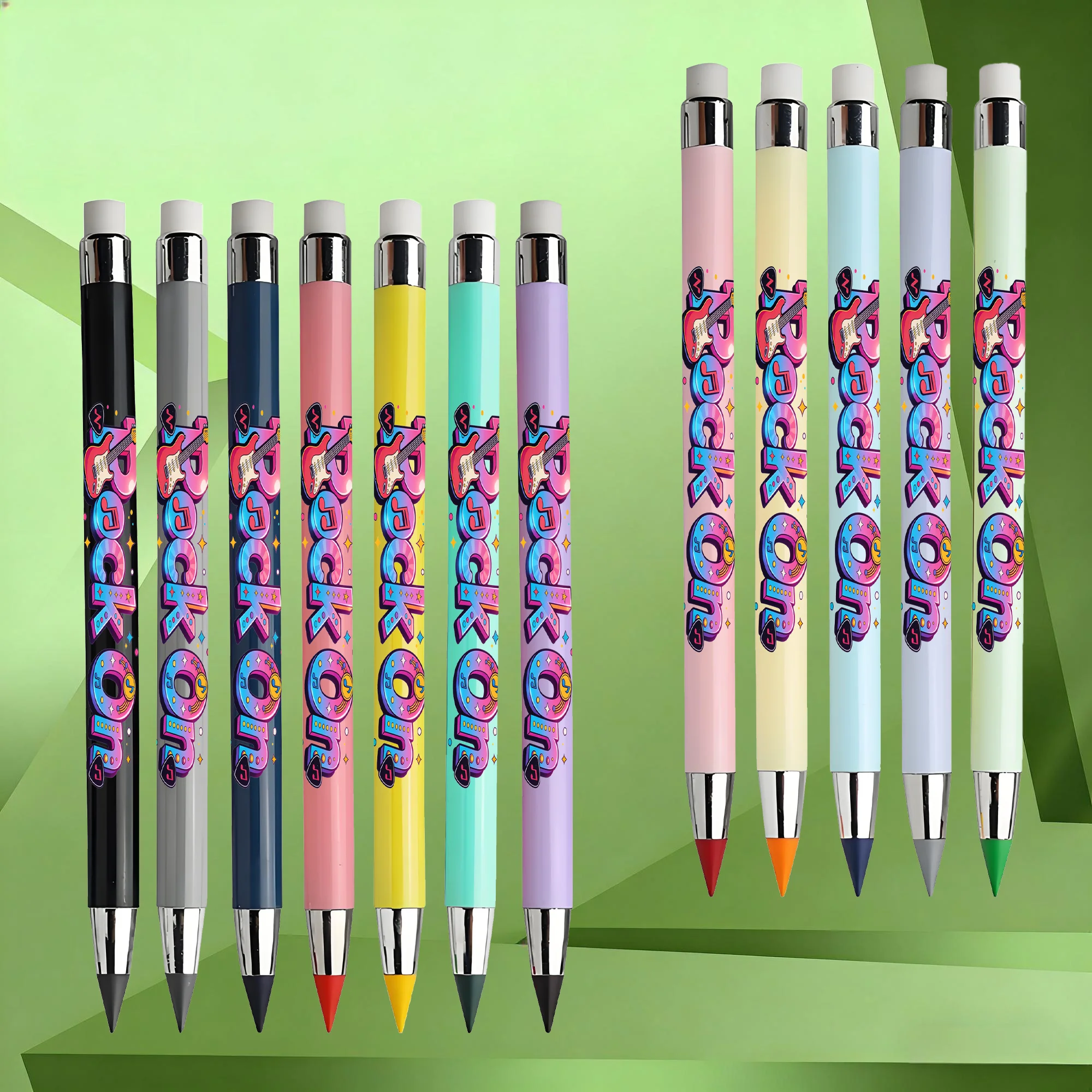 12 pezzi modello a tema musicale matita eterna colore macaron matita difficile da rompere matita per schizzi per studenti.
