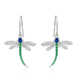 Huitan Exquisite Dragonfly Pendant Earrings Female Brilliant Zirconia Jewelry for Daily Party Delicate Insect Accessories Gift