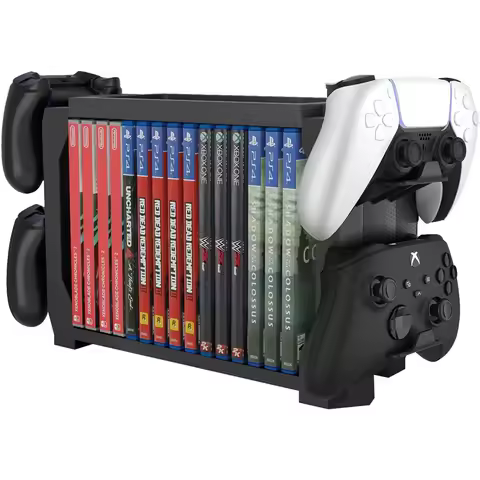 For PS5 Game Disk Rack and Controller Stand Holder For Xbox Series X/Nintendo Switch/PS4 Controller Stand Holder Can hold up to