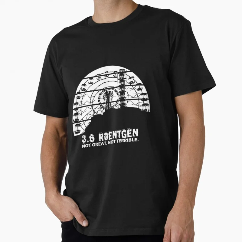 Chernobyl zone 3.6 roentgen radiation Retro gift t shirt for man Vintage Pripyat Graphic Clothes 100% cotton Men's All size S-6X