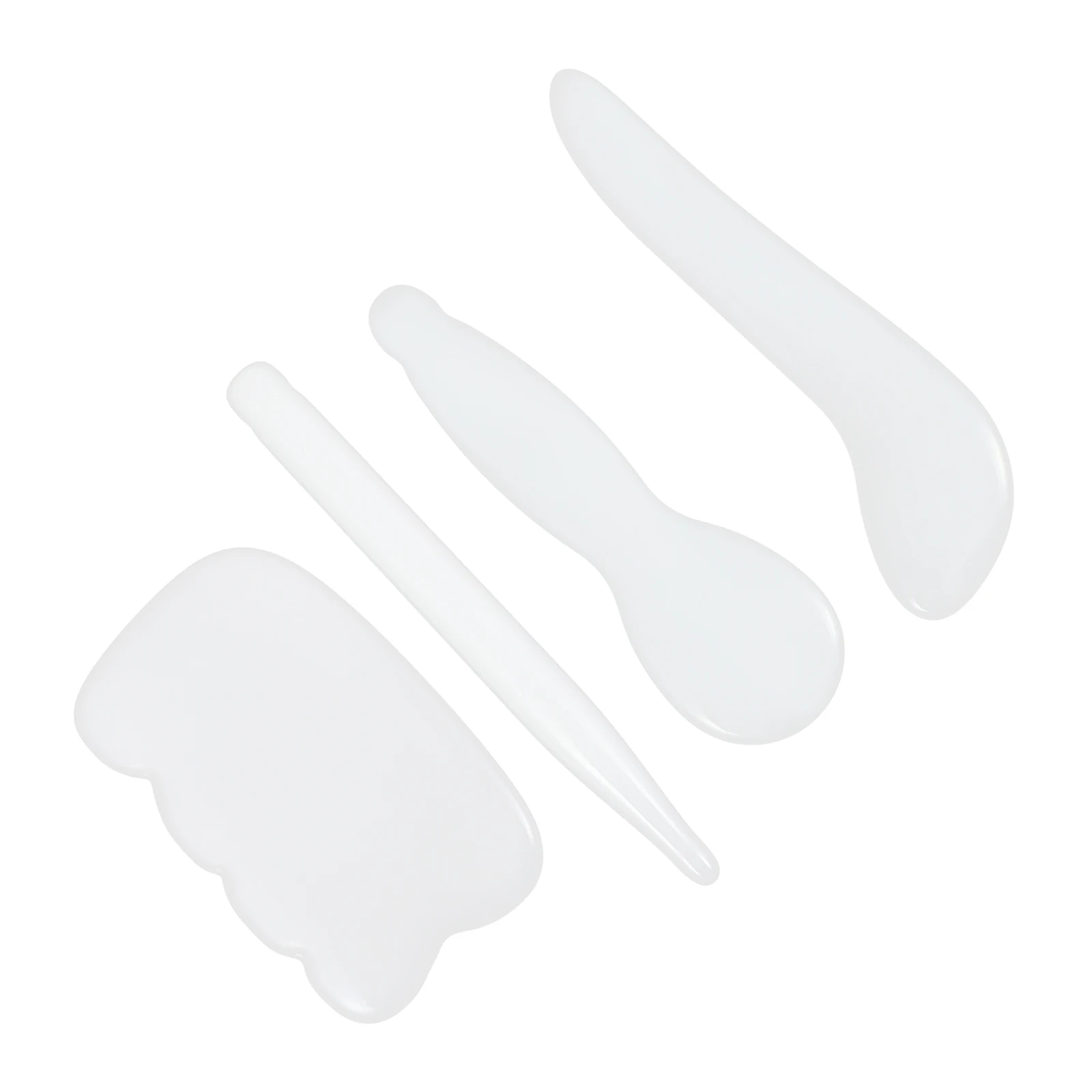 

4 шт. нефритовая массажная доска Гуа Ша, гладкое тело, лицо, шея, плеч, массажный инструмент для здоровой кровообращения, не раздражающий уход за кожей