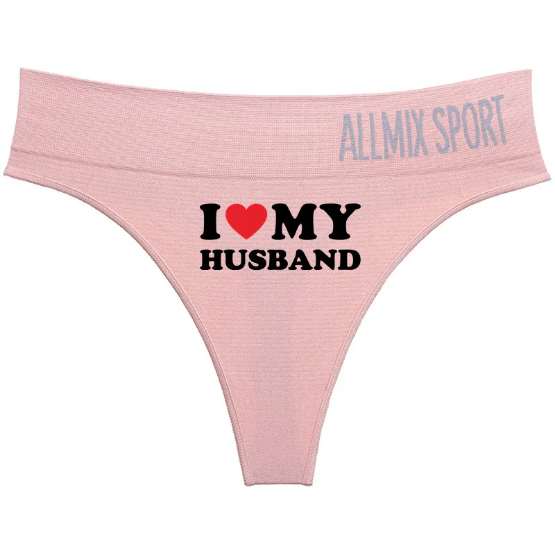 I LOVE MY Husband Hot Sexy Couples Panties Couples Lovers Cotton Underwear Homme Lingerie High-waist Sexy Panties Thong G String