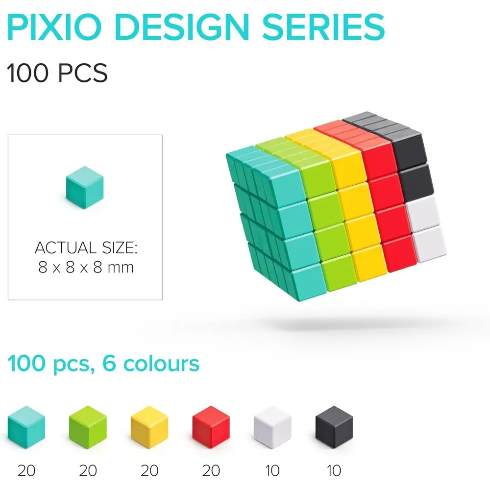 Magnetic Pixel Art Building Blocks Set - Tiny 5/16 Cubes with 6 Magnets, Creativity Toy for Kids 6+