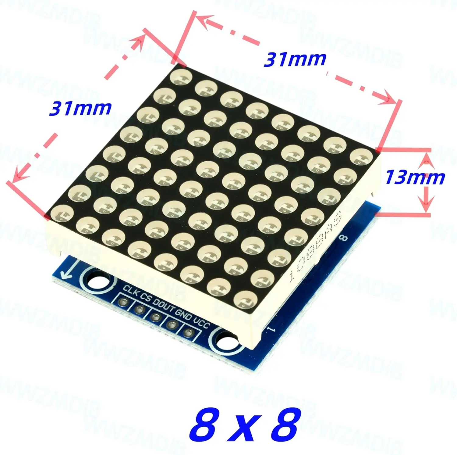 8x8 LED Matrix Module with MAX7219 Display - DIY Kit for Microcontroller - Controlled Projects