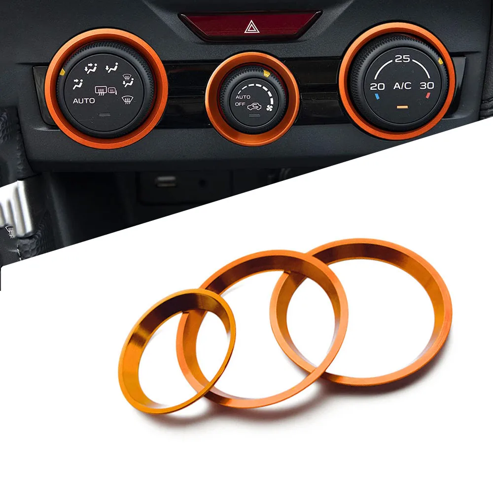 Car Air Conditioning Knob Cover Control Switch Decor Ring for Forester 2019-2024 for Crosstrek 2018-2023 for Impreza 2017-2023