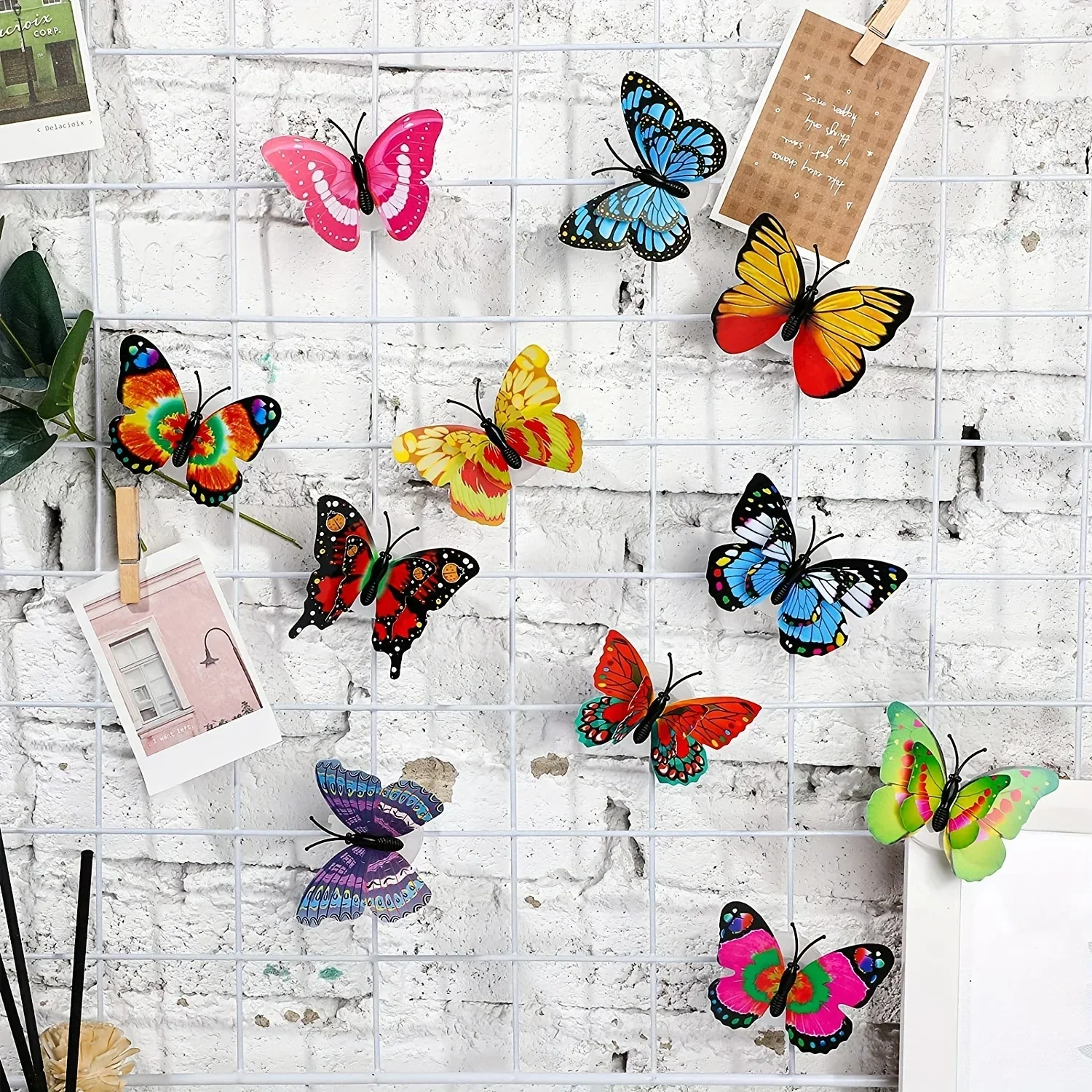 5/10pcs 3D LED Butterfly Decoration Night Light Sticker Single and Double Wall Light for Garden Backyard Lawn Festive Party