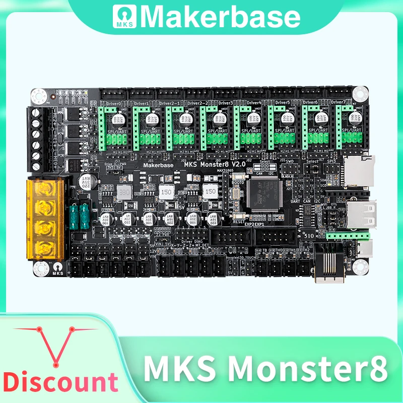 Makerbase MKS Monster8 V2 32Bit Control Board 3D Printer parts TMC2209 for Voron VS Spider Octopus