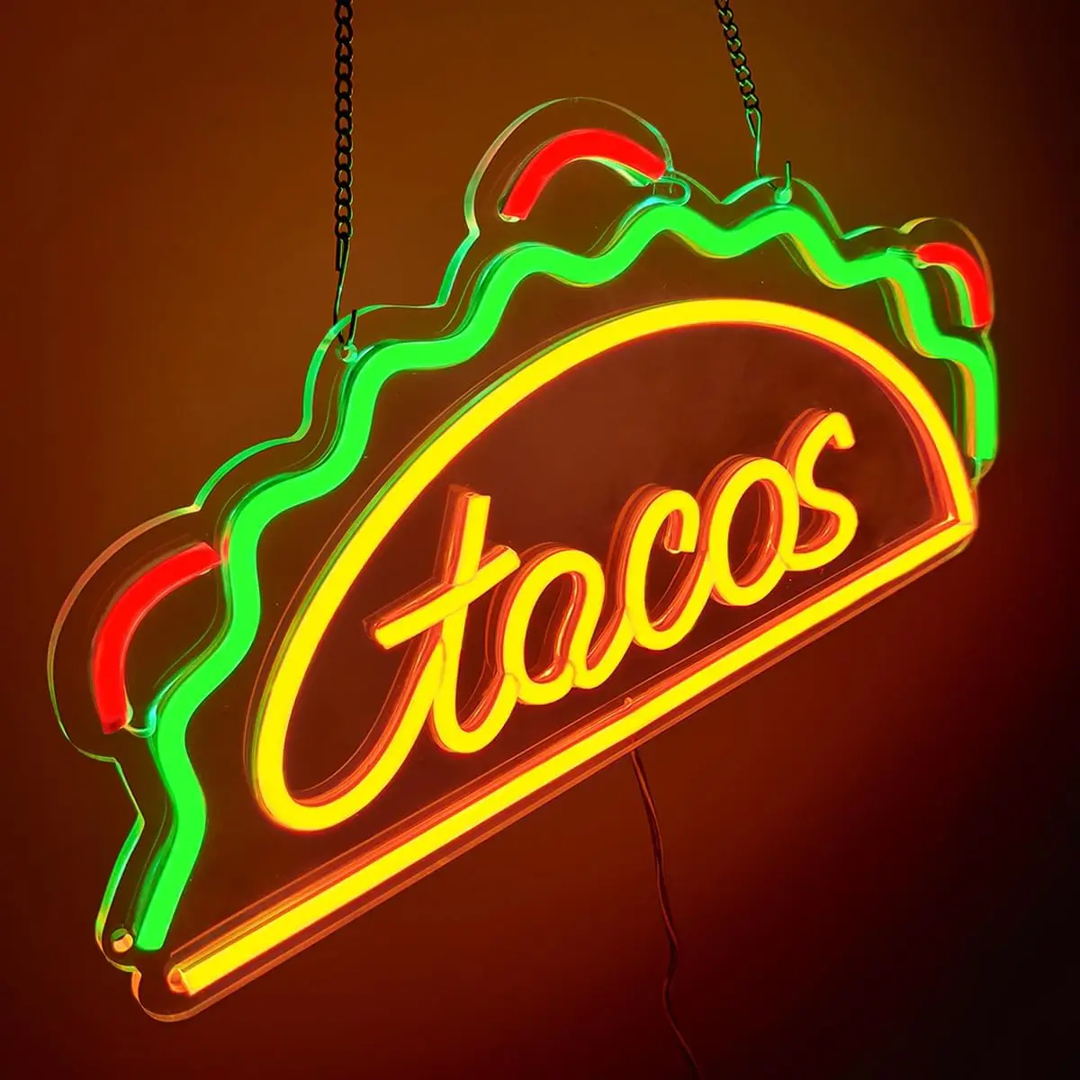 Tacos LED Neon Sign USB  Wall Light Mexican Food Decor for Taco Shop Cafe Restaurant Kitchen Fiesta Party Business Opening Gift