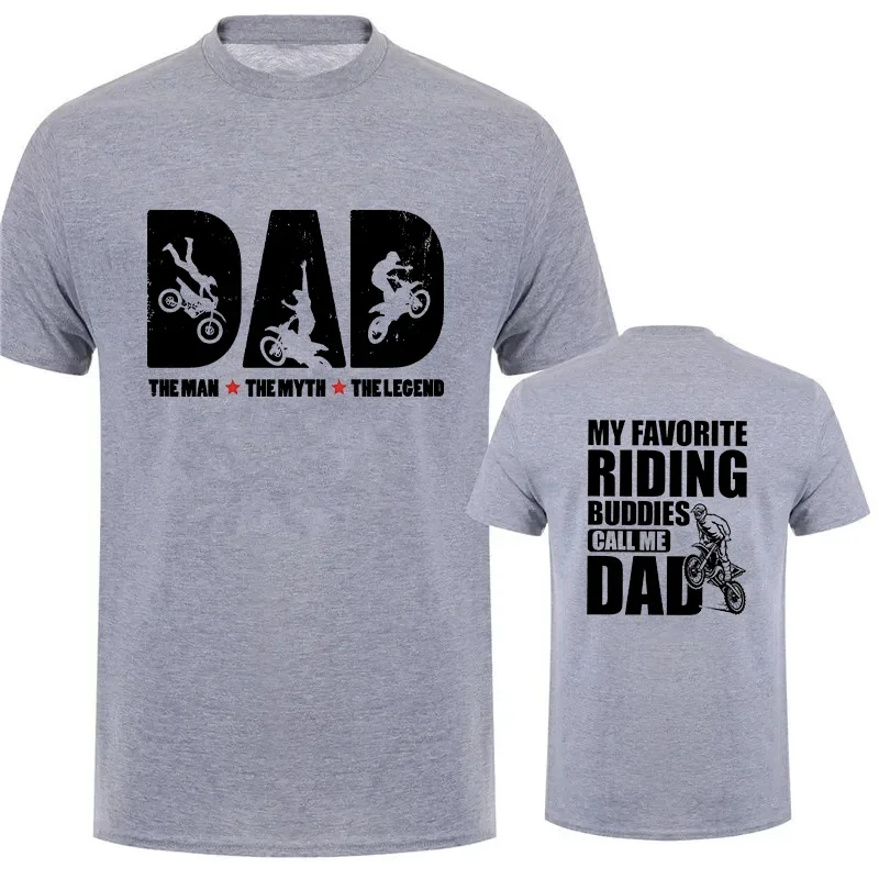 Dirt Bike Dad Shirt Mens Motosport Motorcycle T-shirts Gift for Dad My Favorite Riding Buddies Short-Sleeve Unisex T-Shirt Top