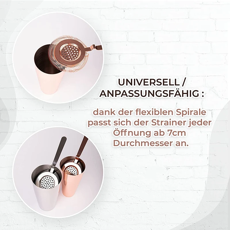 مصفاة كوكتيل، مصفاة كوكتيل من الفولاذ المقاوم للصدأ، تناسب جميع ملحقات البار ذات الجودة العالية باللون الفضي