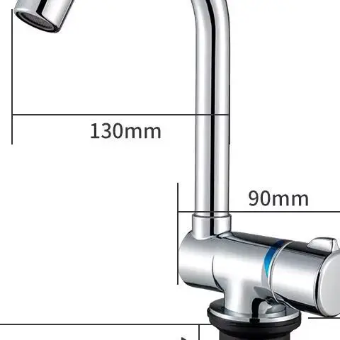 

♥ Однорычажный смеситель для кухонной мойки - 360 ° Поворотный хромированный смеситель