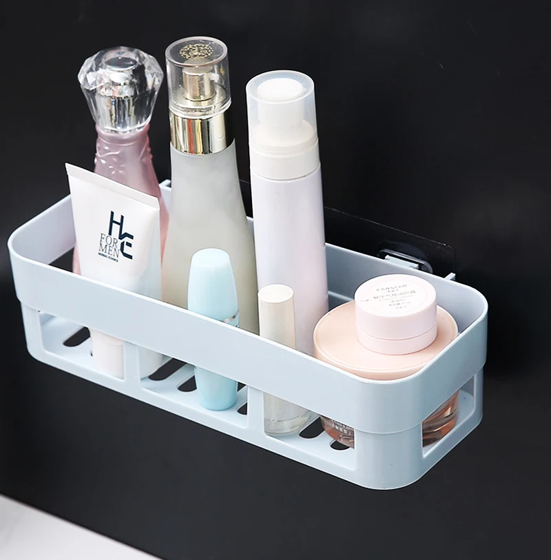 Bathroom Shelf Organizer Toilet Adhesive Shampoo Gel Storage Basket Decoration Bathroom Corner Shower Shelf Rack Accessories