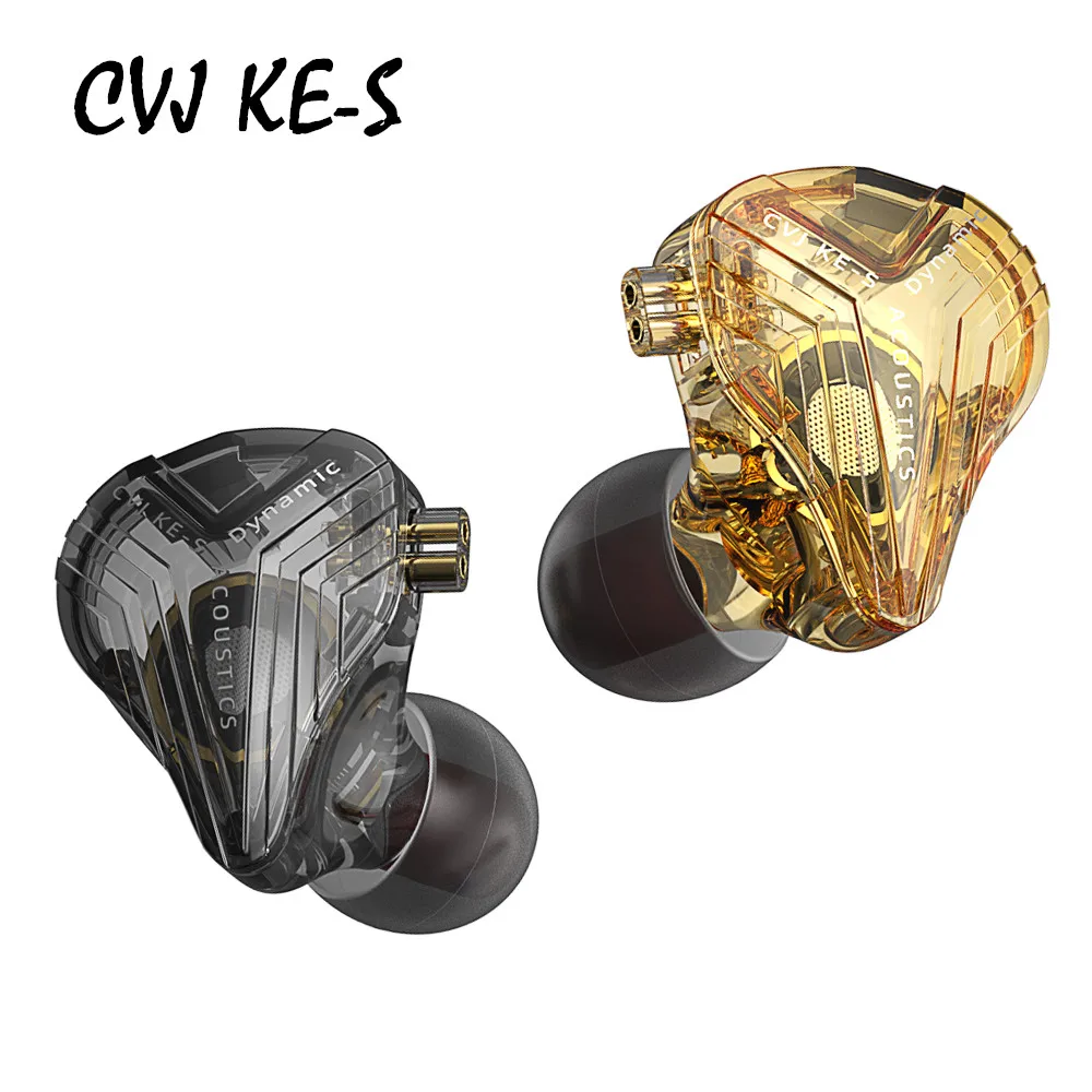 CVJ KE-S Earphones Dual Magnetic Dynamic Driver Headphones 360° Surround Sound Filed Headsets In Ear Earbuds Detachable Cable