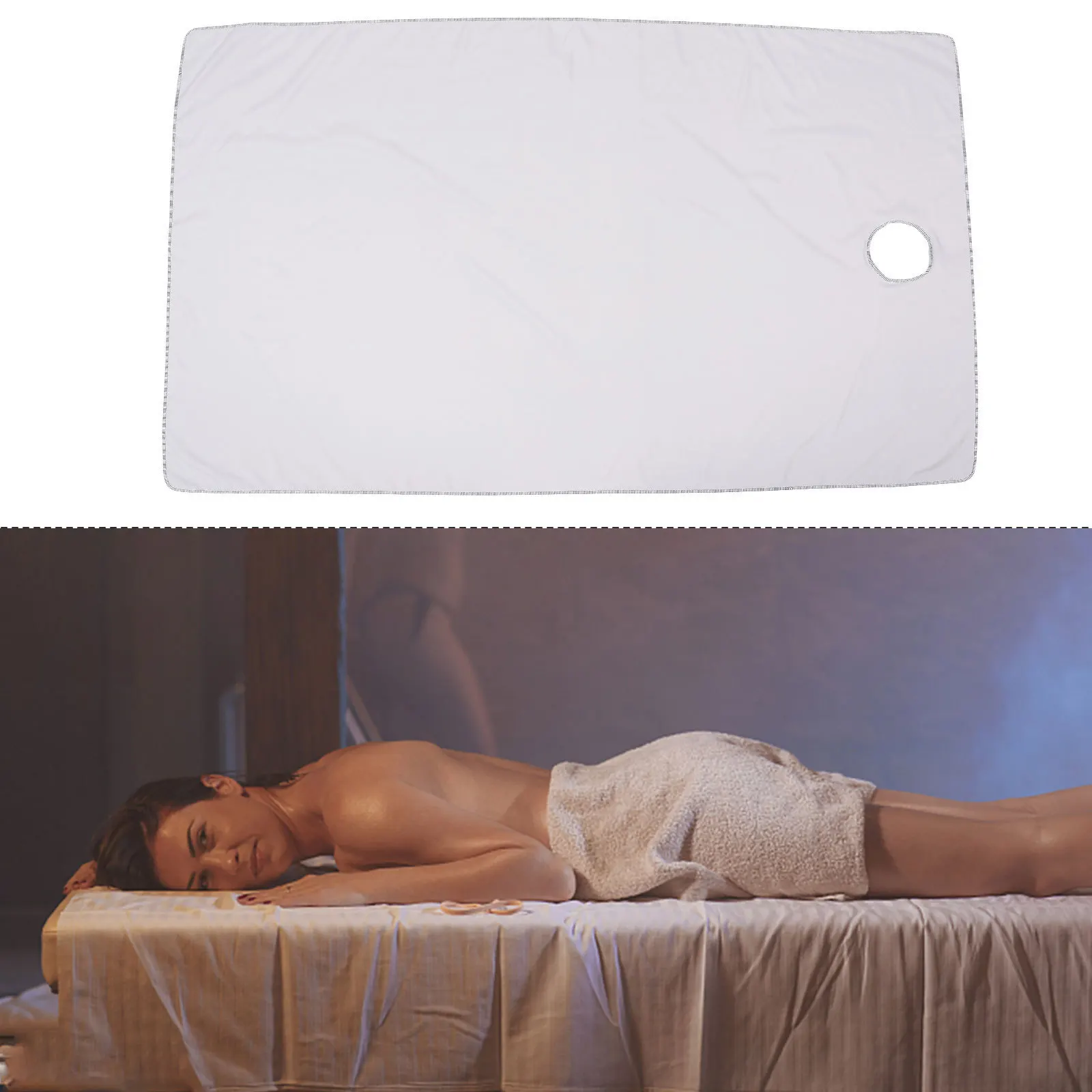 

Bed Sheet With Hole Anti-Wrinkle Washable Polyester Massage Couch Sheet For Beauty Salon Spa Bed Cover Massage Relaxation