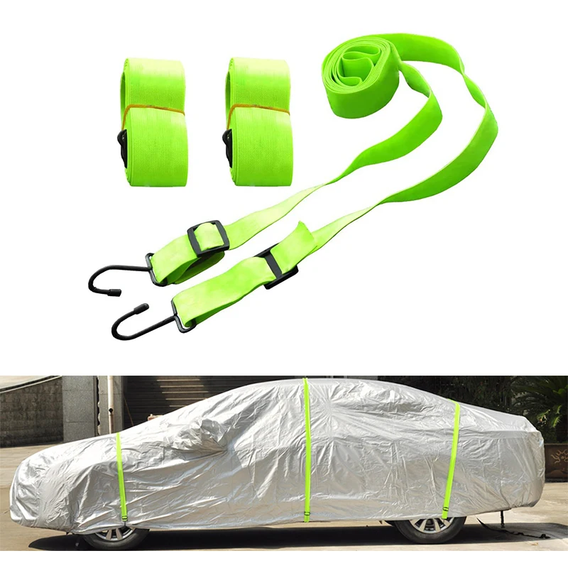 

Kayme NEW Gust Car Cover Straps Wind Protector,3pcs Elastic Adjustable Rope Protect Cover from High Wind, Universal Fit