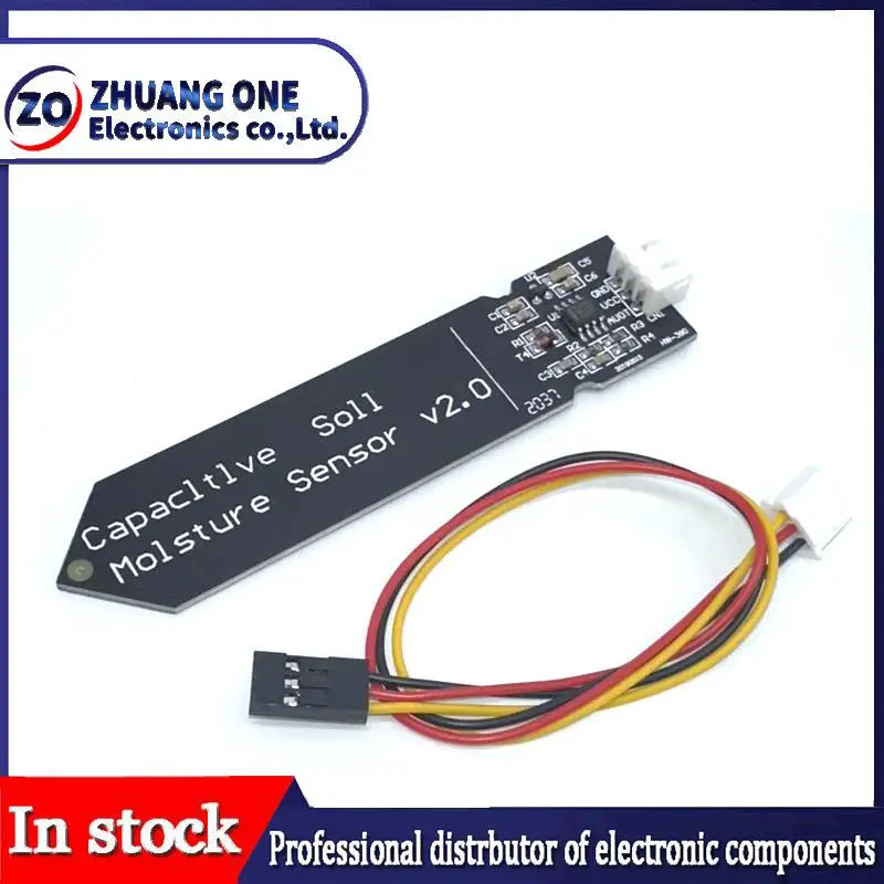 Capacitive Soil Moisture Sensor Module Not Easy to Corrode Wide Voltage Wire 3.3~5.5V Corrosion Resistant W/ Gravity for Arduino