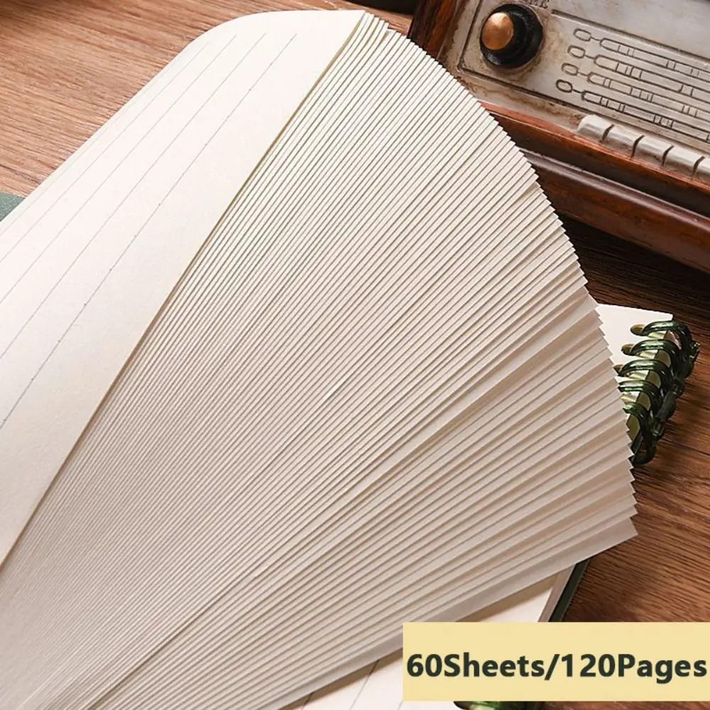 60Sheets/Book A5 Loose-leaf Notebook Color Flip Up Diary Book Detachable Horizontal Line Inner Pages Notepad Students
