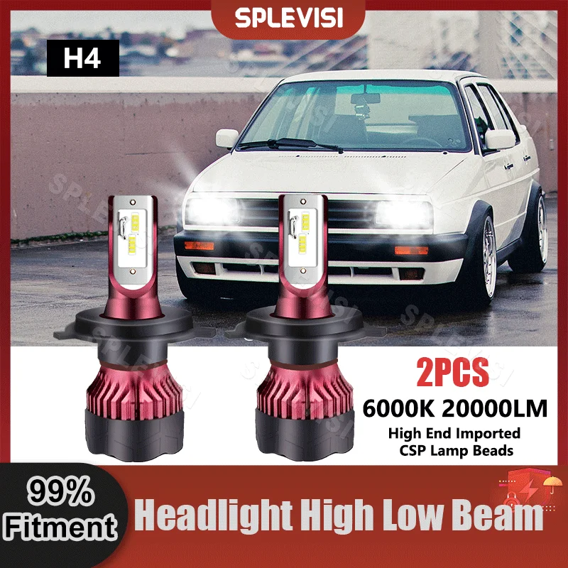 

1 Pair 9003/H4 Replace LED Headlight High Low Beam Bulbs For VW Jetta MK II Saloon 1984 1985 1986 1987 1988 1989 1990 1991 1992