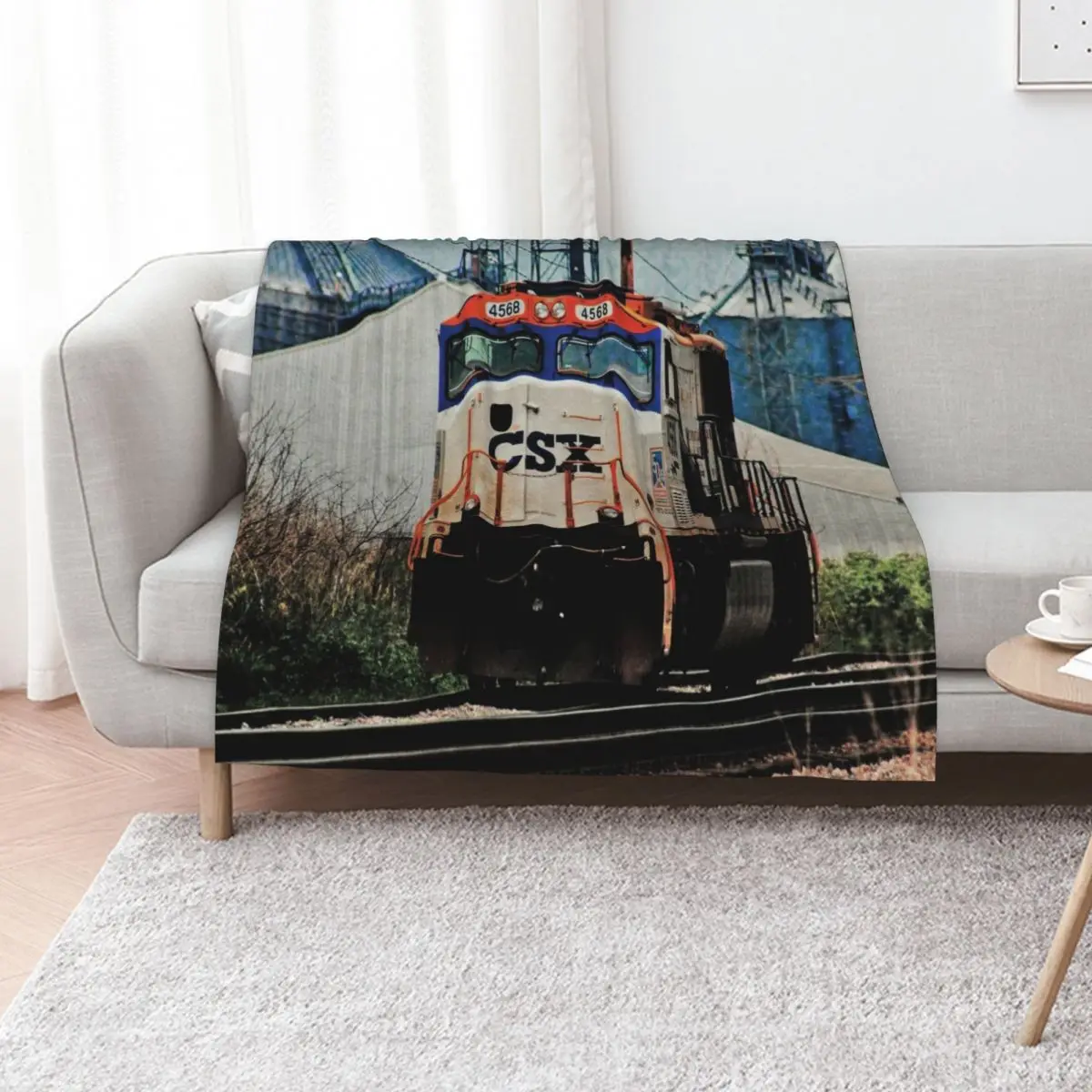 CSX #4568 SD70AC Operation Lifesaver 50th Anniversary (Original) Throw Blanket Vintage heavy to sleep Sofas Blankets