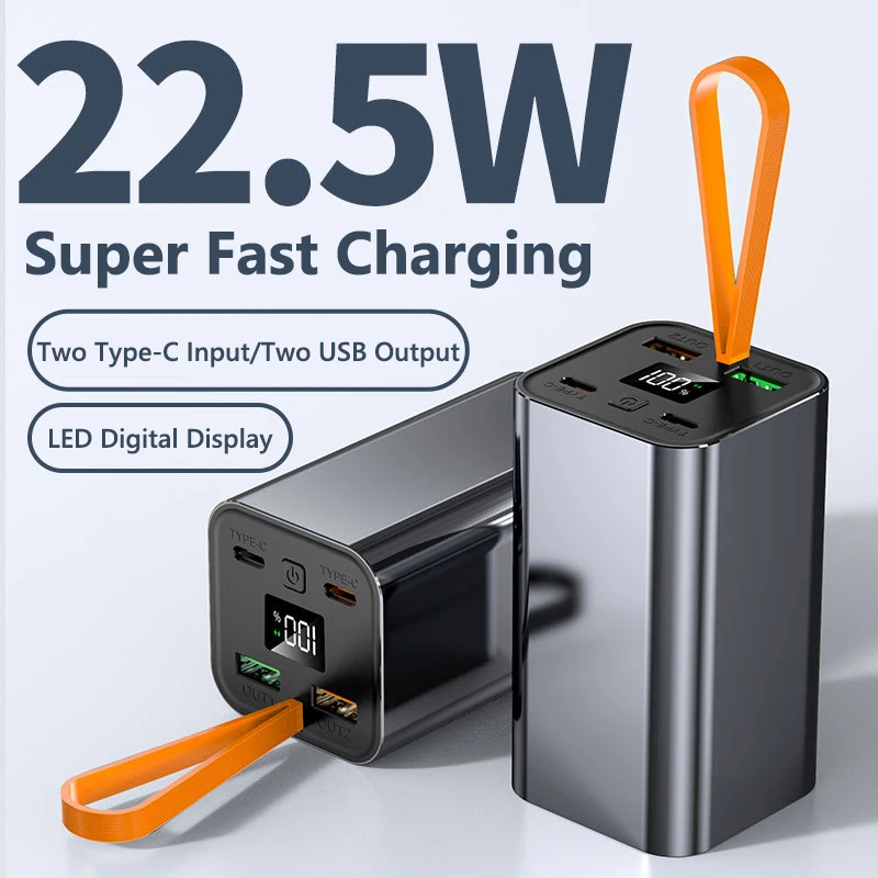 باور بانك 22.5 وات 20000 مللي أمبير من النوع C PD شحن سريع شاحن بطارية خارجي محمول باور بانك لهاتف آيفون 17 16 وسامسونج وشاومي بوكو #1