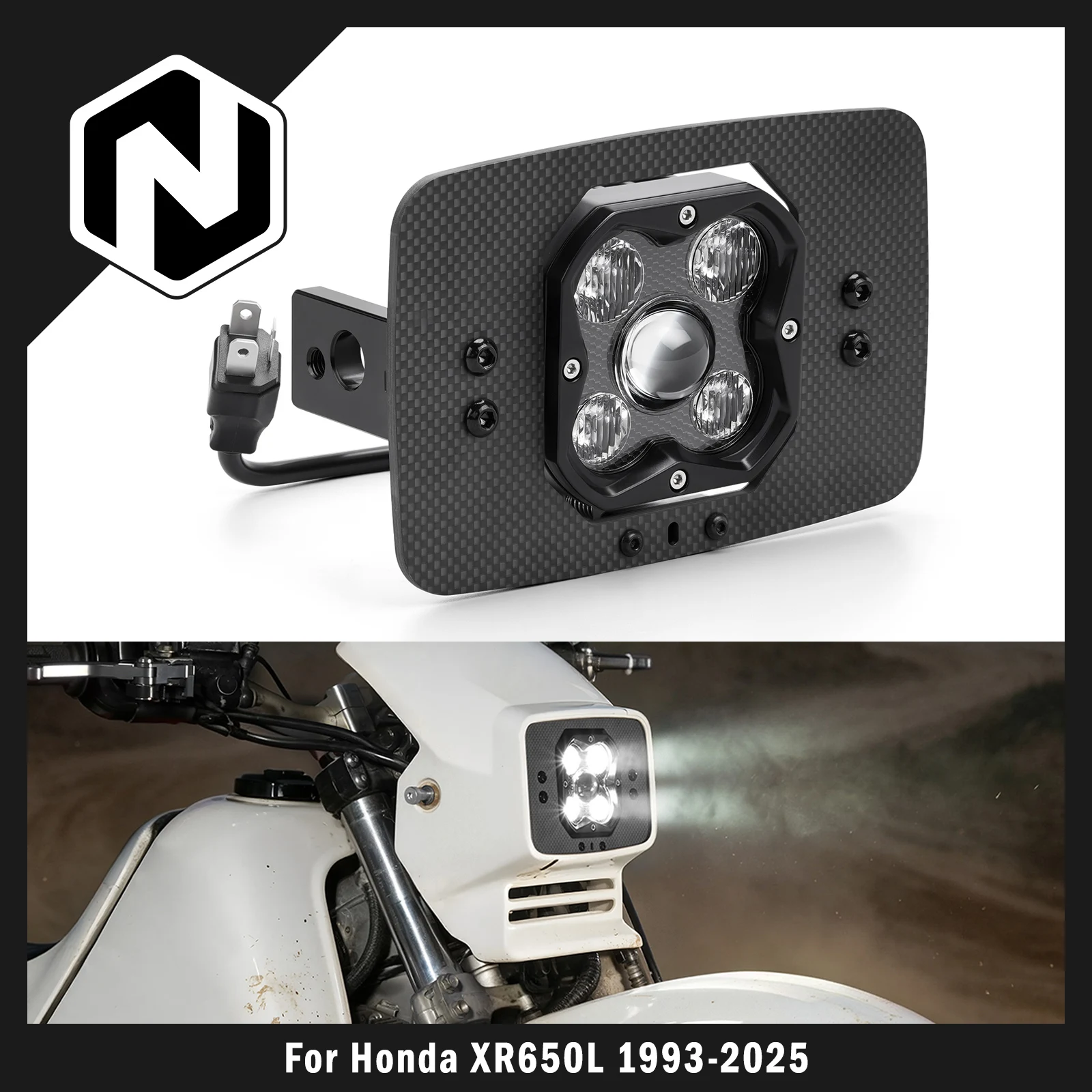 NICECNC For Honda XR650L XR 650L 1993-2025 Motorcycle 10-30V DC 40W / 50W Adjustable Rally LED Headlight Kit 2024 2023 2022 2021