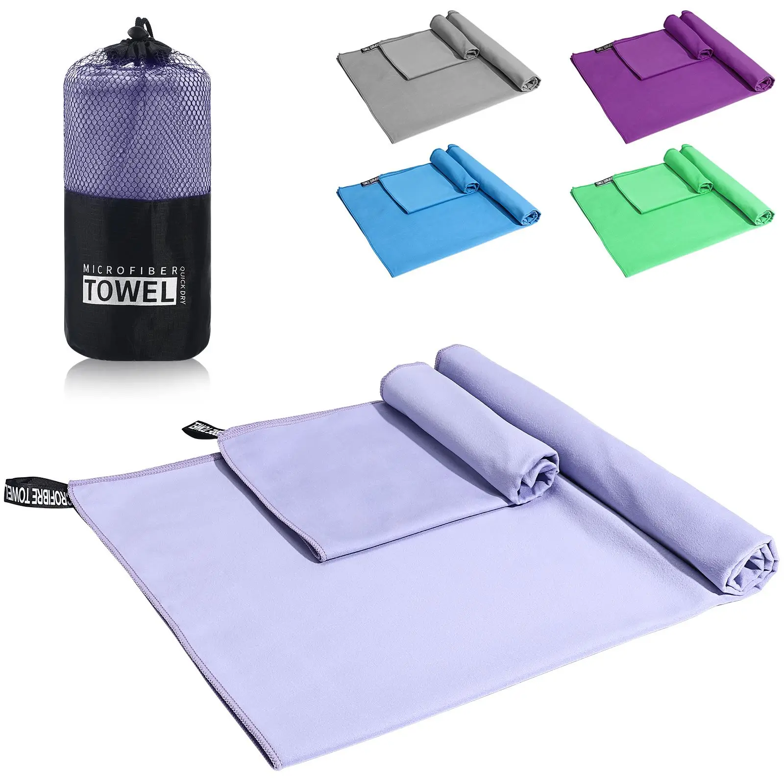 

2Pcs Quick-drying Sports Towel 40x80cm 76x152cm Microfiber Gym Beach Towel Portable Fiber For Adults Travel