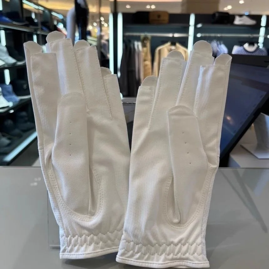 25 خريف جديد وصول أرنب شعار جولف المرأة الرياضة عدم الانزلاق المزدوج اليد المفتوحة إصبع تنوعا قفازات لينة تنفس قفازات