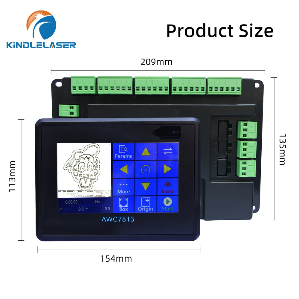 KINDLELASER Trocen AWC7813 Sistema di controllo Touch Screen per macchina per incisione e taglio laser CO2 Scheda controller AWC7813