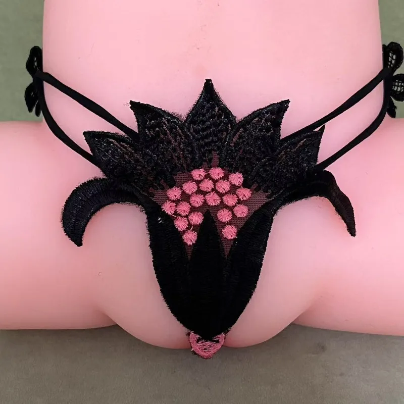 Brinquedos masculinos manequim de silicone especial bordado roupa interior aberta tanga livre super tamanho pequeno sexo t calças femininas