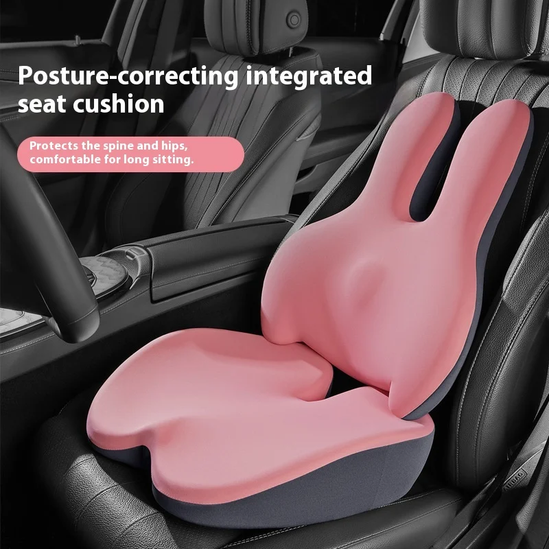 

Car Seat Cushion Heightening with Backrest Lumbar Shoulder Support Universal All Season Use