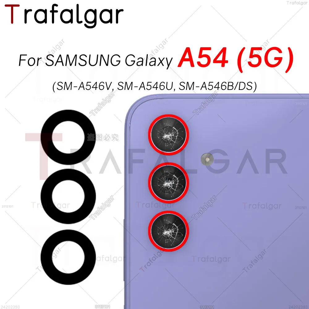 Rear Back Camera Glass Lens Replacement For Samsung Galaxy A54 5G A546 SM-A546V SM-A546U With Adhesive Sticker