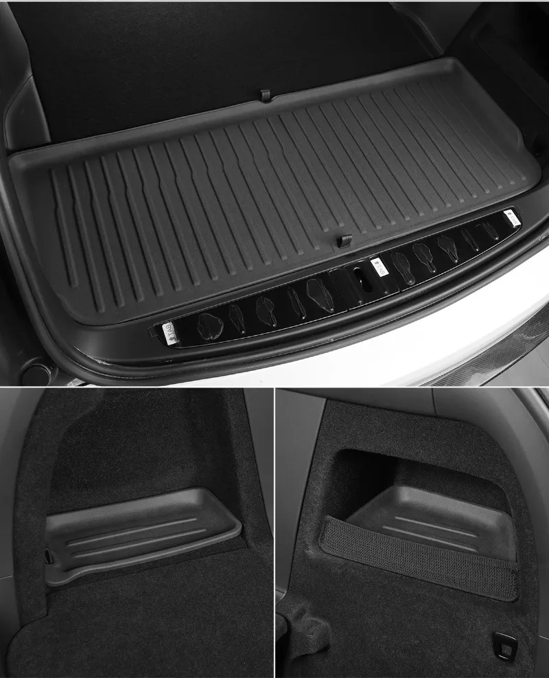 Für Tesla Model X 2024 5/6/7-Sitzer TPE 3D Autofußmatten Kofferraummatte Wasserdichter Schutz Linkslenker – Detail 4