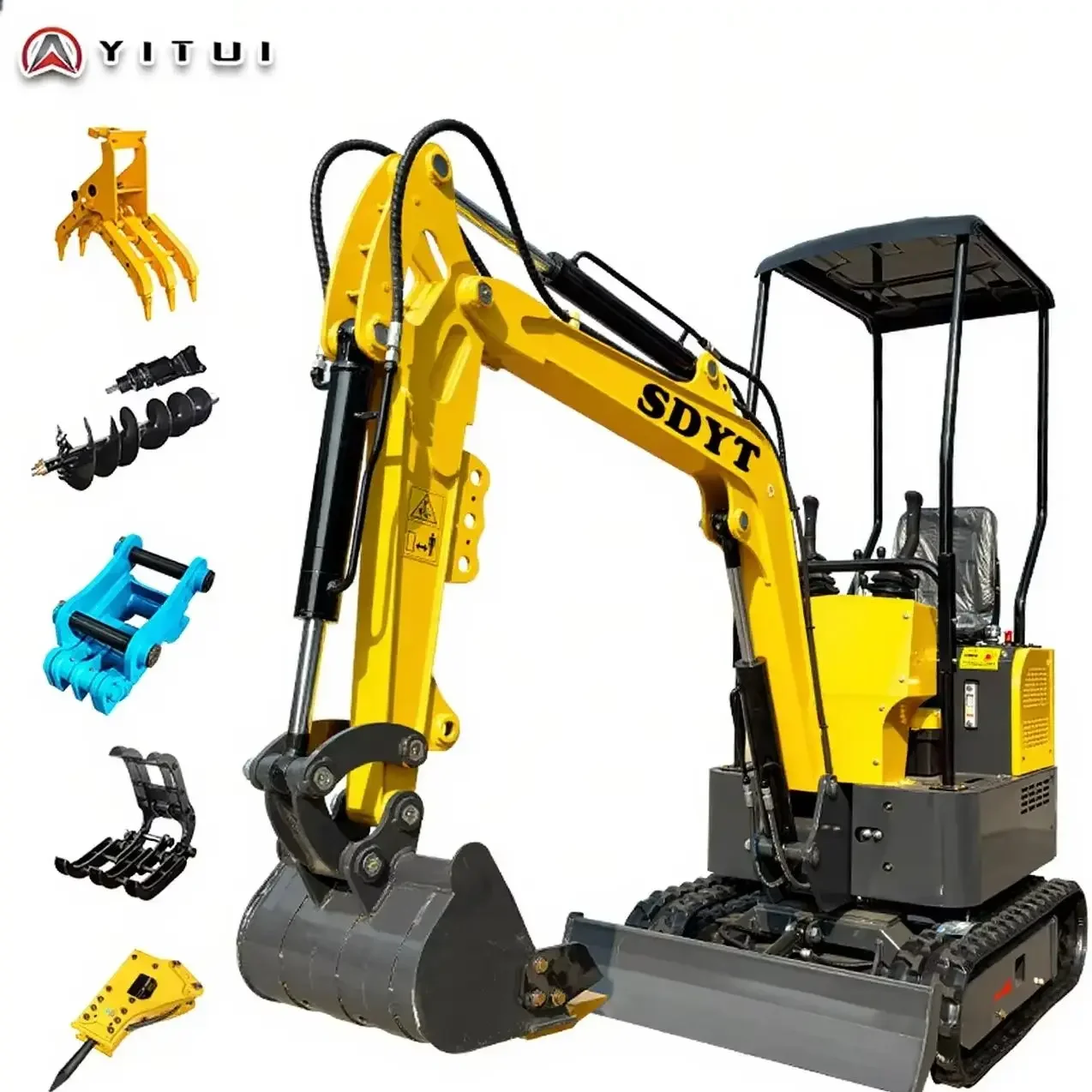 محرك كوبوتا عالي الجودة حفارة صغيرة منزلية متعددة الوظائف مزرعة وبستان عالية الكفاءة 1.5 طن حفارات صغيرة